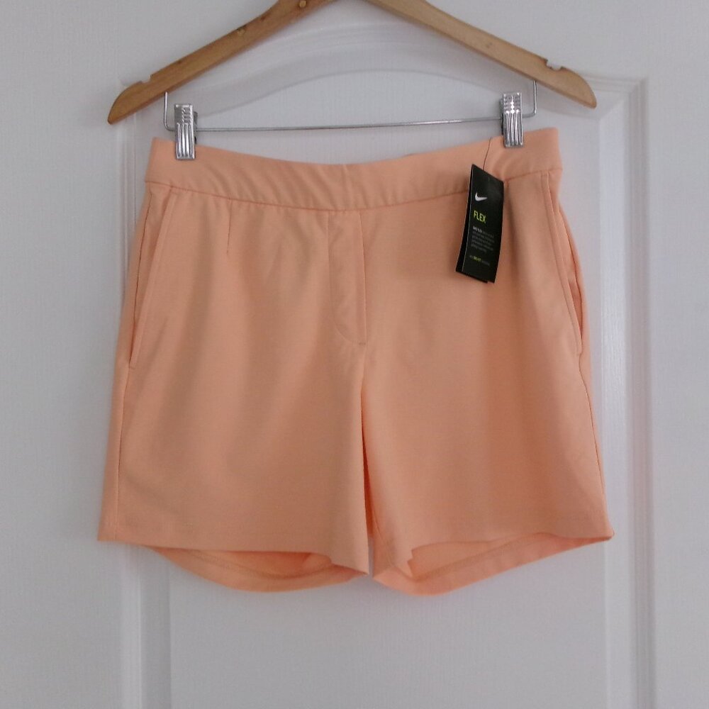 New Nike FLEX Dri-Fit Peach Shorts S Light Orange Mid-Rise 5" Inseam NWT